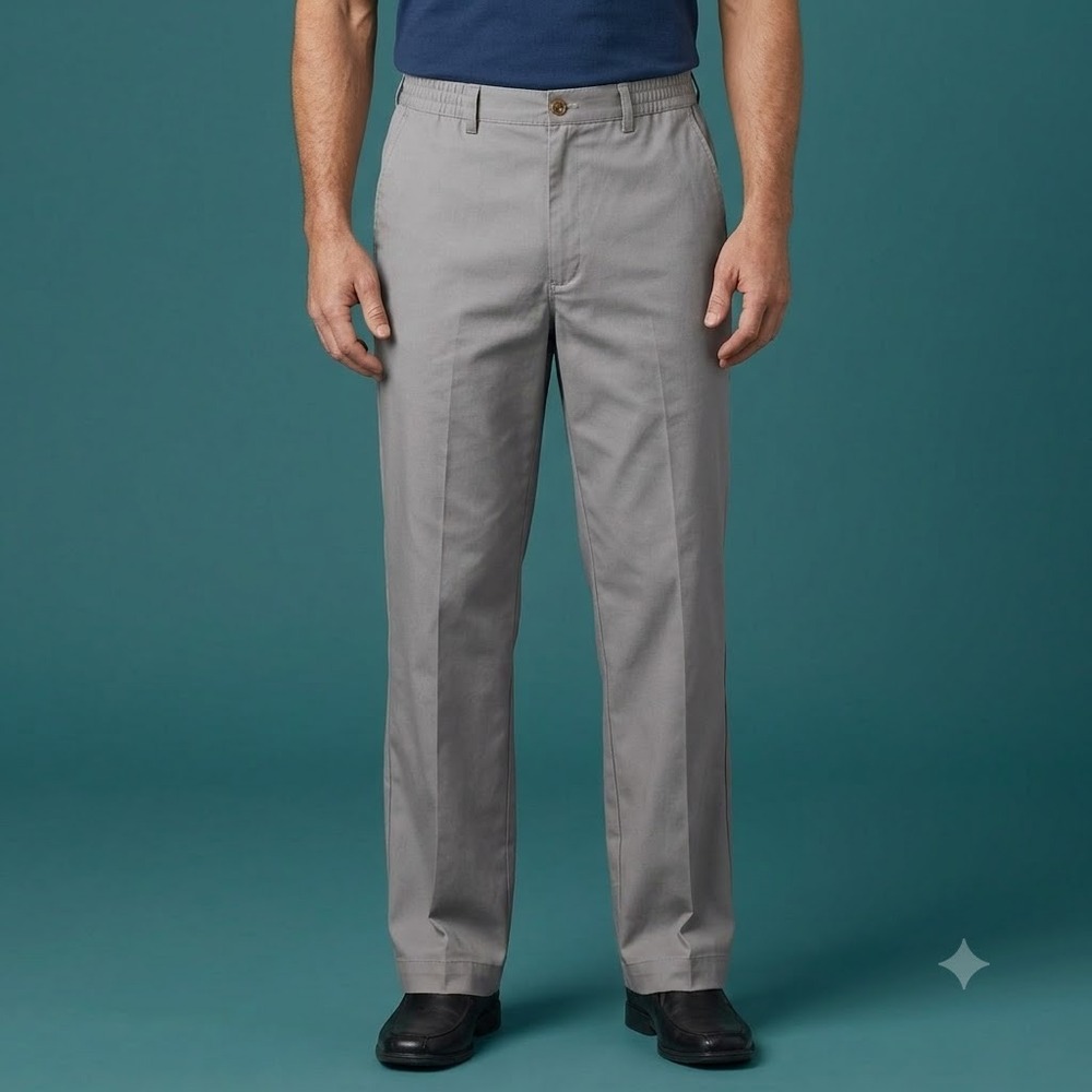 TravelSmith Travel Pants Men 38 Waist Gray Chino Performance Stretch Lightweight